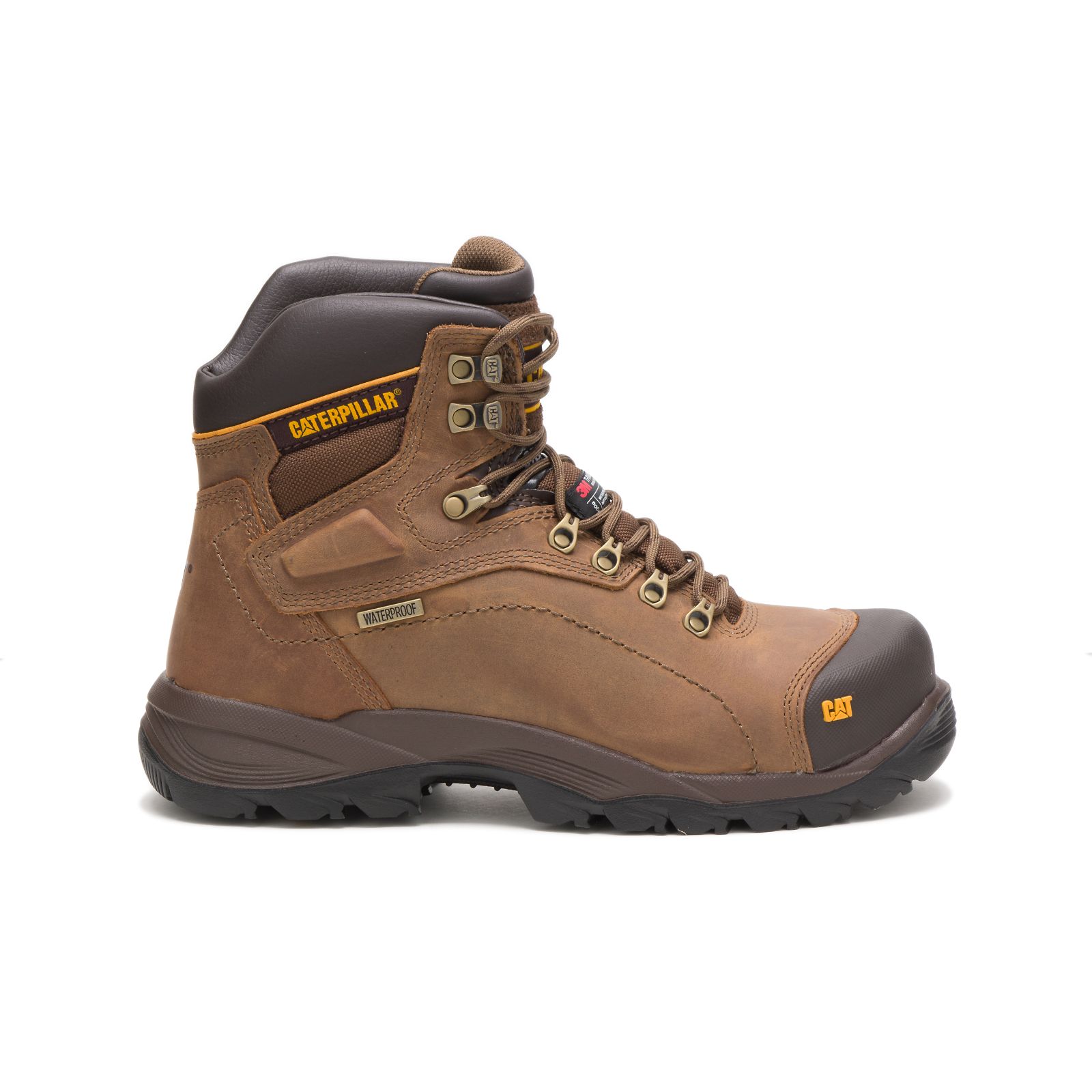 Caterpillar Diagnostic Hi Waterproof Thinsulate™ Steel Toe - Mens Steel Toe Boots - Dark Beige - NZ (925CEFHAB)